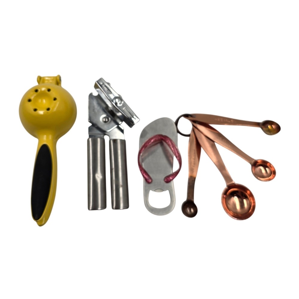 Kitchen Tool Set Giadzy Copper Measuring Spoons Citrus Squeezer Can Opener T2‎